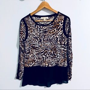 Michael Kors Leopard Print Blouse